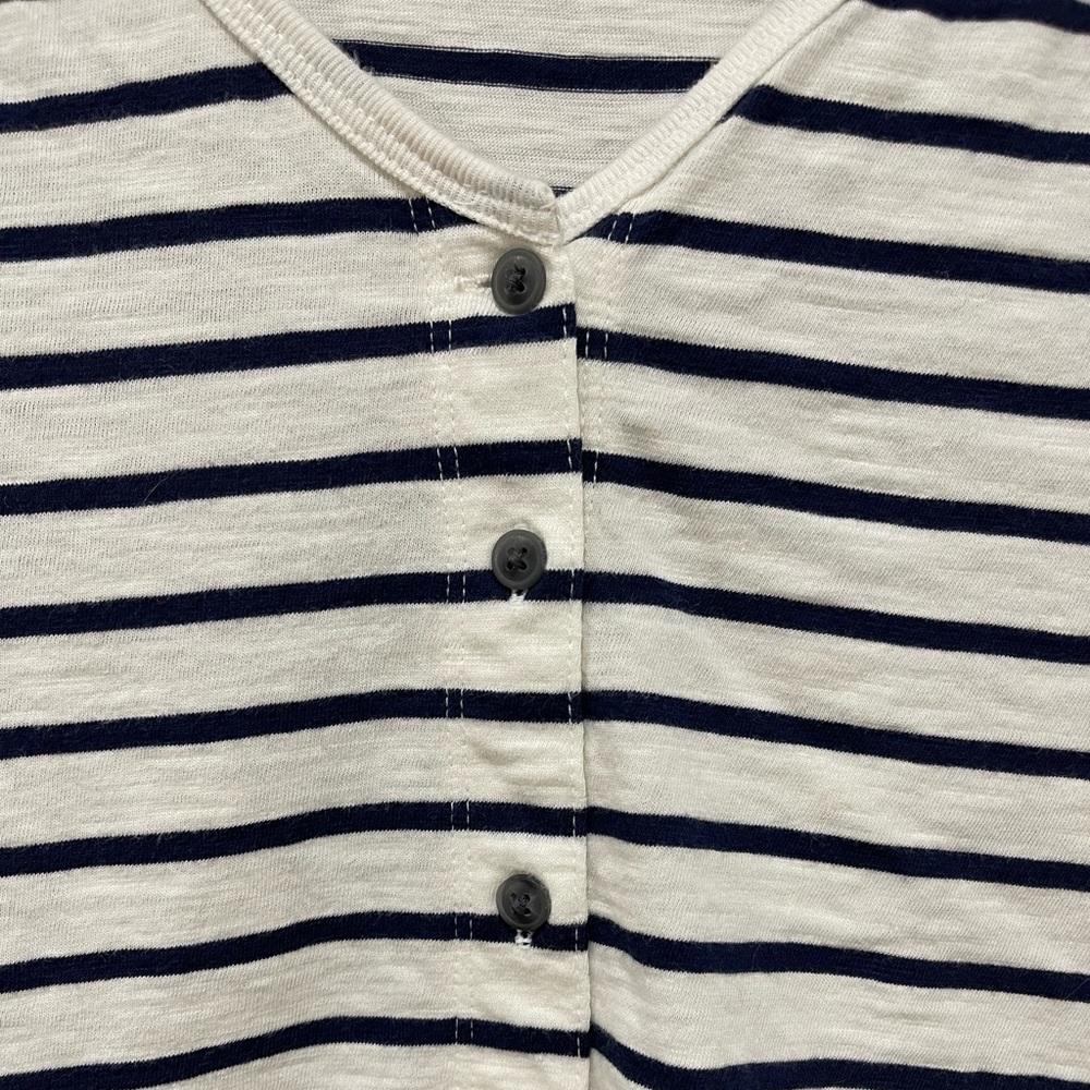 Striped Button Tee - Picture 2 of 5